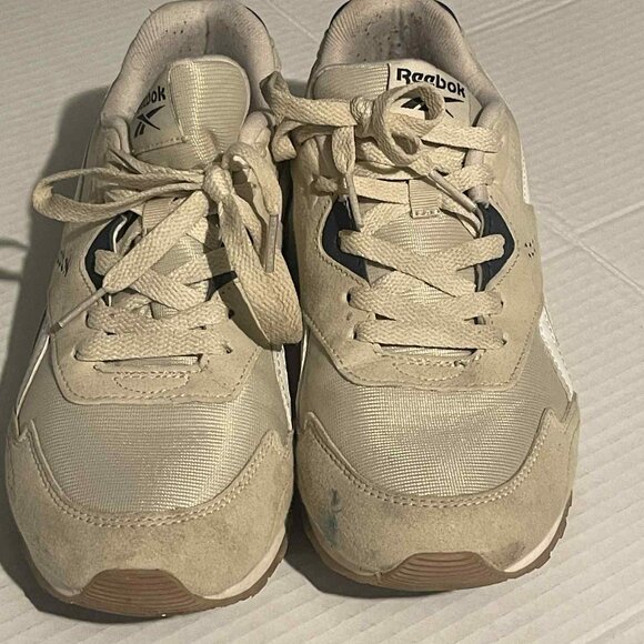 REEBOK TAN/WHITE/BLUE LINING YOUTH SIZE 6 (FITS A WOMEN SIZE 7.5) - Picture 4 of 7